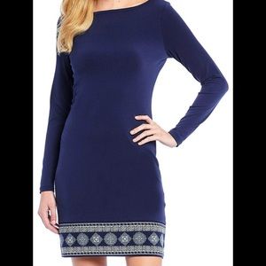 NWT Michael Kors Casablanca Dress Navy Sea Green M